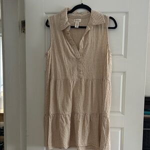 Jessica Simpson Beige Striped Sleeveless Dress or Tunic